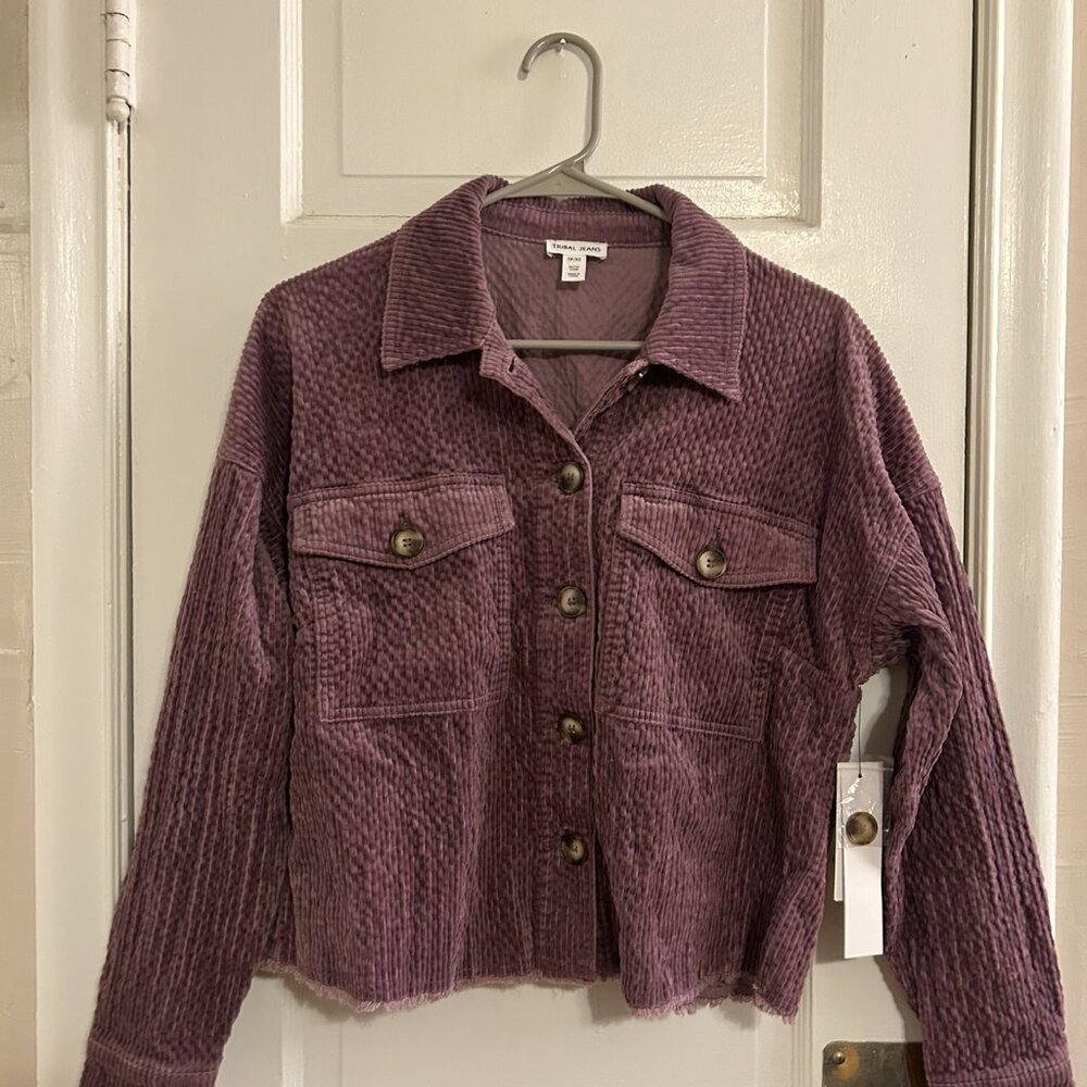NWT: Crop Corded Denim Jacket from Tribal Size XS